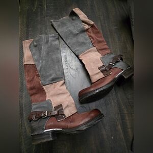 A.S. 98 Patchwork Tall Boots Excellent/Like New Size 36